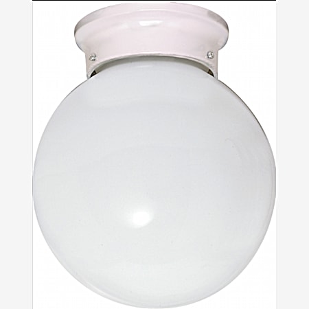 6 in White 1-Light Ceiling Mount White Glass Globe Fixture