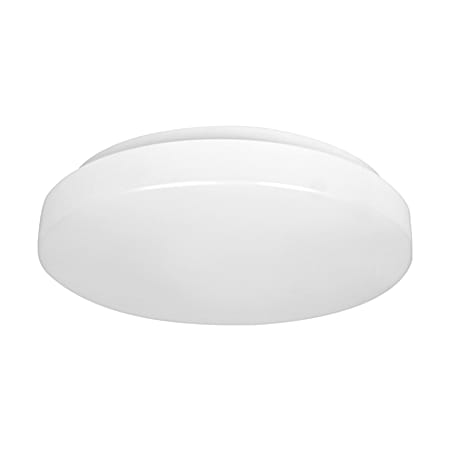 11 in White LED Acrylic Round Flush Mount Fixture w/ CCT Select White Shade