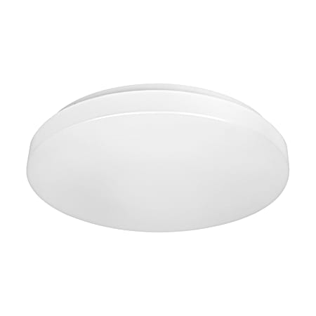 14 in White LED Acrylic Round Flush Mount Fixture w/ CCT Select White Shade