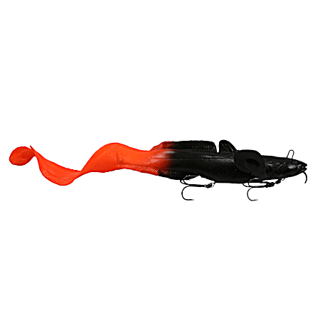 Black Orange 3D Burbot Ribbontail Bait