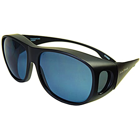 Large Black Traditional Square Fits-Over Sunglasses