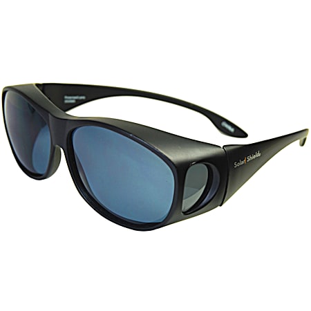 Medium/Large Black Modified Rectangle Fits-Over Sunglasses