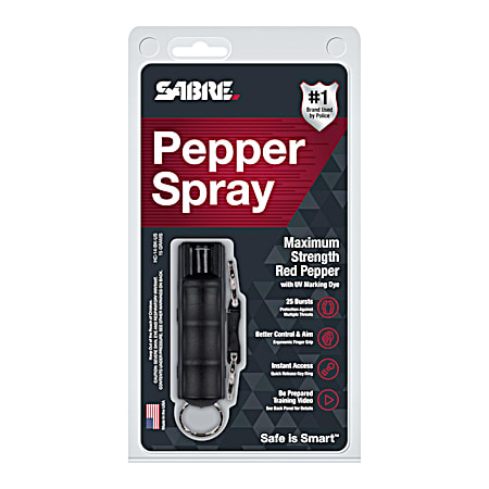 SABRE Black Pepper Spray w/ Quick Release Key Ring