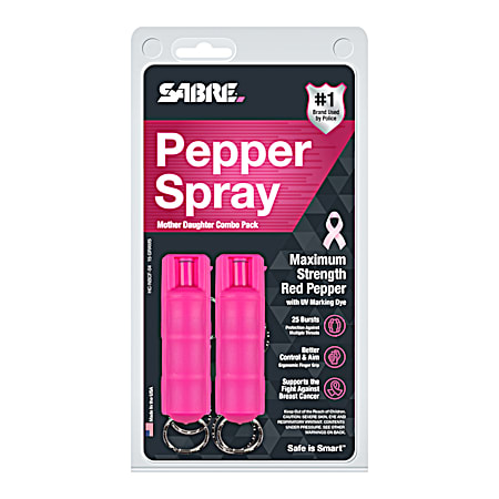 SABRE Pink Mother Daughter Combo Pack Pepper Spray - National Breast Cancer Foundation