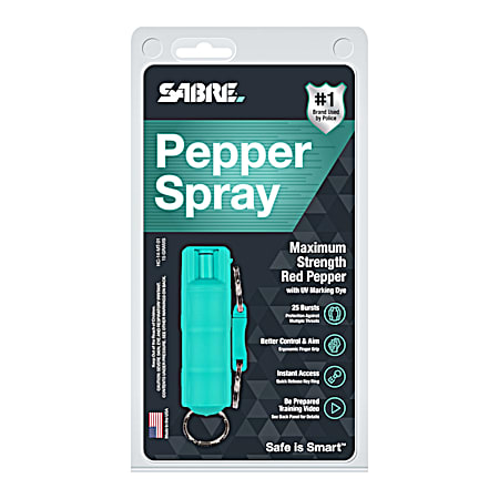 SABRE Mint Large Clam Pepper Spray w/ Quick Release Key Ring