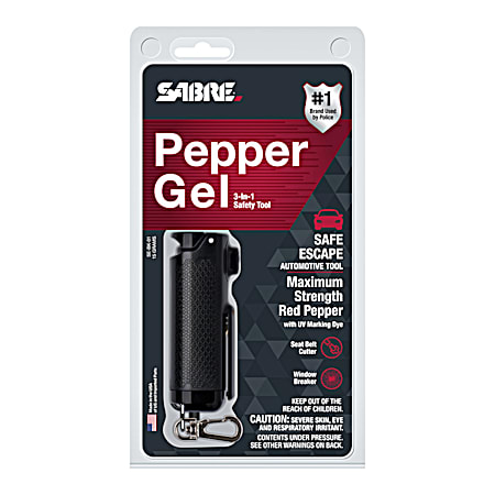 SABRE Black Pepper Gel Safe Escape Automotive Tool