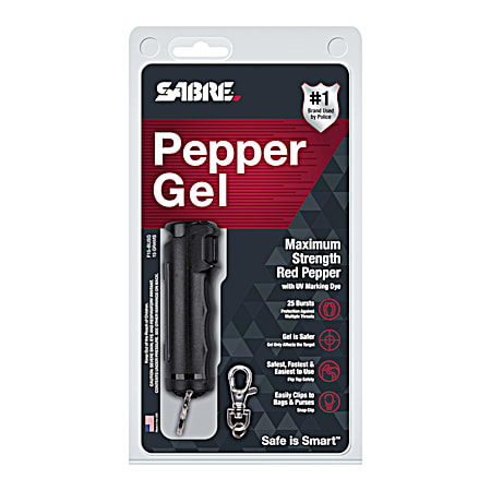 SABRE Black Pepper Gel w/ Flip Top Key Ring