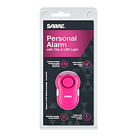 Pink Personal Alarm w/ Clip & LED Light