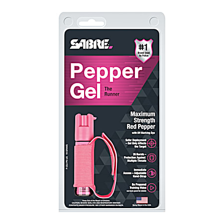 SABRE Pink Runner Pepper Gel w/ Hand Strap