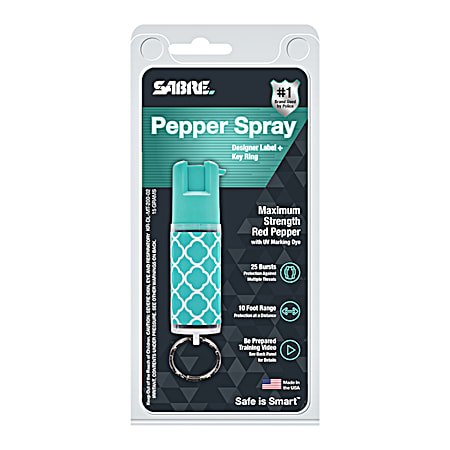 SABRE Mint Designer Label Pepper Spray w/ Key Ring