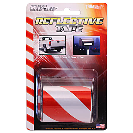 Trimbrite Barrier Stripe Reflective Tape - Red/White