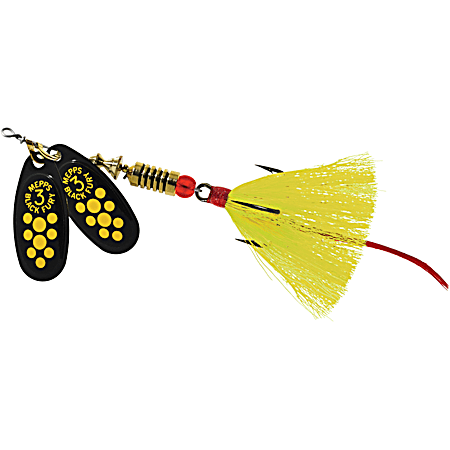 Mepps Yellow Dot/Yellow Double Blade Black Fury Spinner
