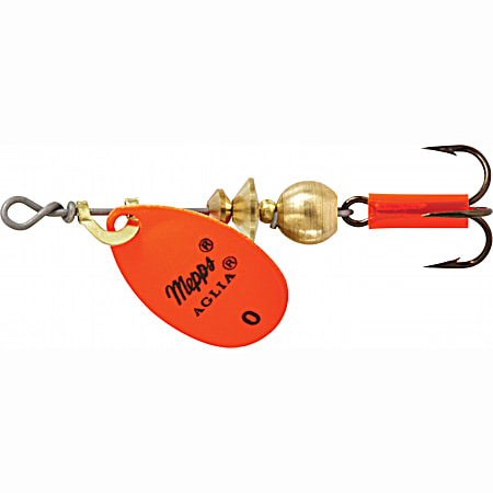 Hot Orange Aglia Plain Treble Hook In-Line Spinner