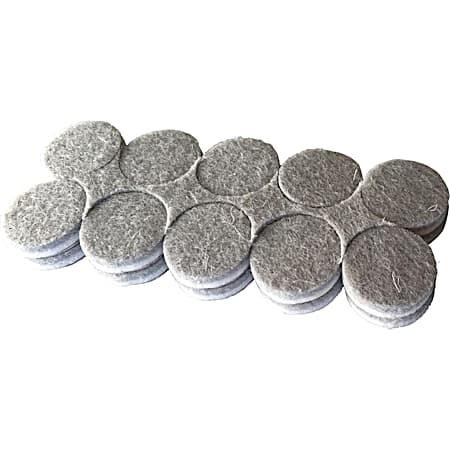 Shepherd Hardware Products 1 in Grey Self-Adhesive Commercial-Grade Round Felt Furniture Pads - 20 Pk