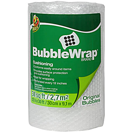 Duck 12 in x 30 ft Clear Original Bubble Wrap Cushioning