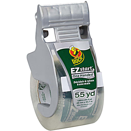 Duck EZ Start 1.88 in x 55.5 yd Clear Packaging Tape w/ 1-Handed Dispenser