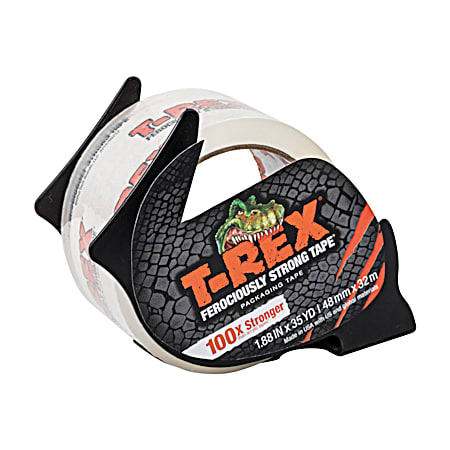 T-Rex 1.88 in x 35 yd Clear Packaging Tape Roll w/ Dispenser
