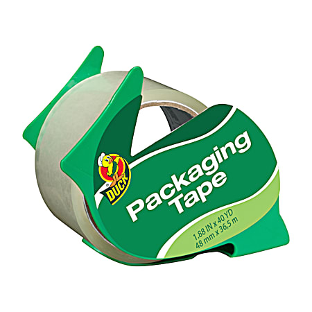 Duck 1.88 in x 40 yd Clear Packaging Tape Roll w/ Dispenser