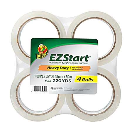 EZ Start 1.88 in x 54.6 yd Clear Packing Tape - 4 pk