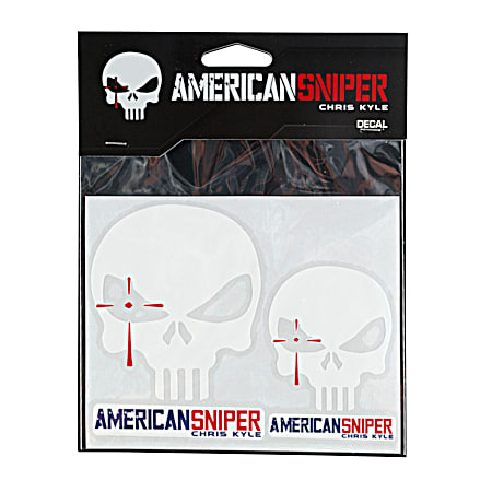 Red/White/Blue American Sniper Decals - 2 Pk
