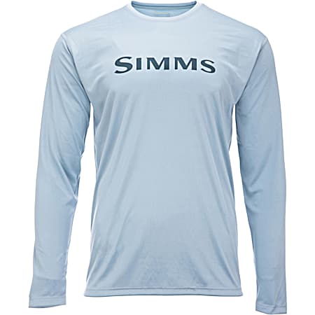 Men's Steel Blue Sun Protective Crew Neck Long Sleeve Shirt