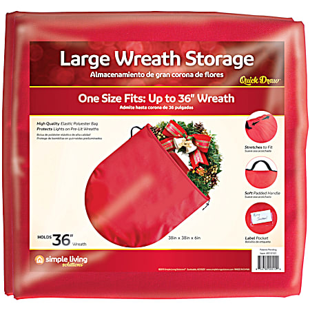Large Red Wreath Storage Bag