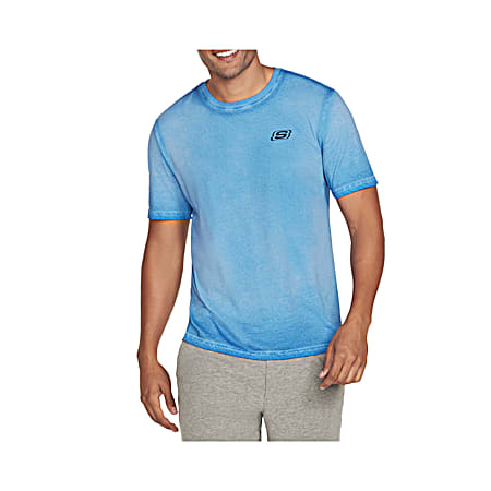 Skechers Men's Diamond Wash Breakers Soldalite Blue Logo Graphic Crew Neck Short Sleeve T-Shirt