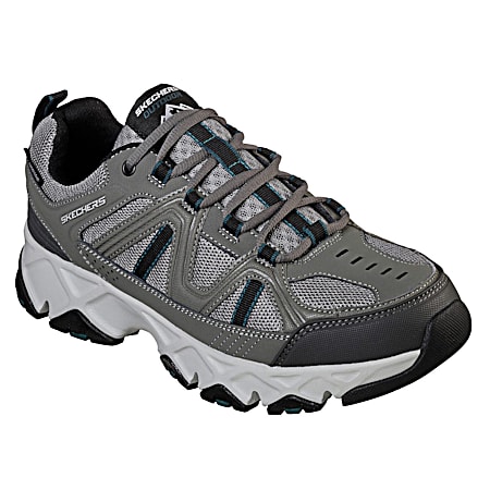 Men's Relaxed Fit Grey & Black Crossbar Lace-Up Shoe