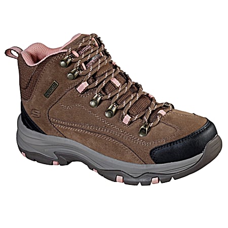 Skechers Ladies' Trego Alpine Trail Brown/Coral Relaxed Fit Boots