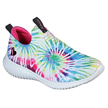 Skechers Girls' Ultra Flex Tie Dye Slip-On Shoes