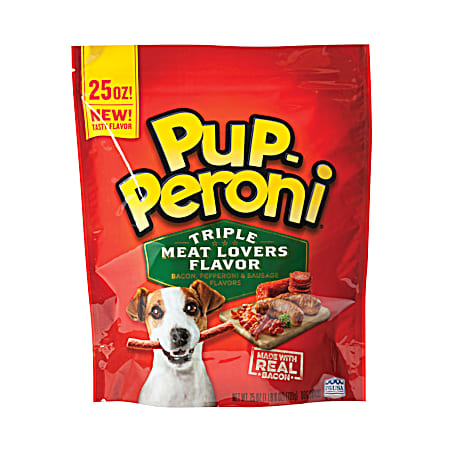 Triple Meat Lovers Bacon, Pepperoni & Sausage Flavor Dog Snacks