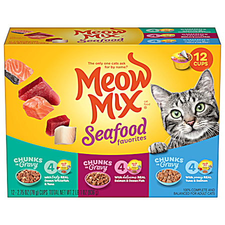 Seafood Favorites Variety Wet Cat Food - 12 Pk