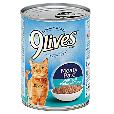 9Lives Meaty Pate 13 oz Chicken & Tuna Wet Cat Food