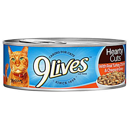 9Lives Hearty Cuts w/ Real Turkey, Chicken & Cheese in Gravy Wet Cat Food