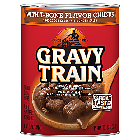 Gravy Train Chunks in Gravy w/ T-Bone Flavor Chunks Wet Dog Food