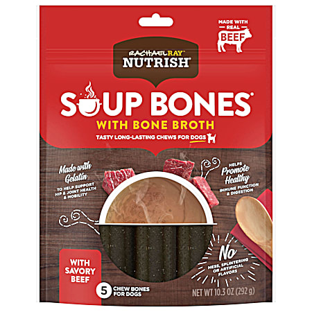 Rachael Ray Nutrish Small/Medium Soup Bones w/ Bone Broth Beef Dog Chews