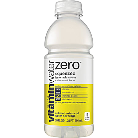 Glaceau Vitamin Water Zero 20 oz Squeezed Lemonade Flavored Zero Calorie Vitamin Water