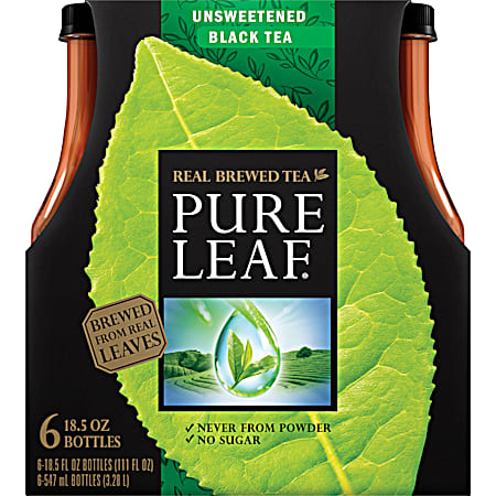 Pure Leaf 18.5 oz Unsweetened Brewed Black Tea - 6 Pk
