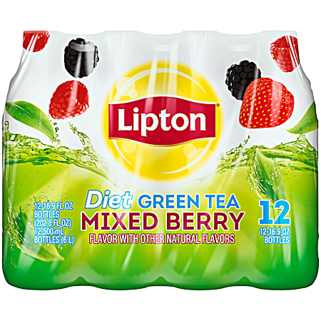 Lipton 16.9 Mixed Berry Diet Iced Green Tea - 12 Pk