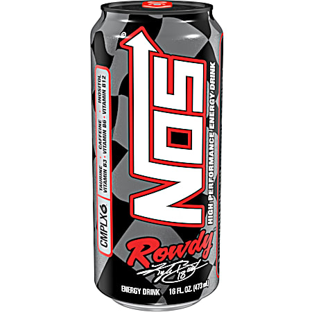 NOS Rowdy 16 oz Kyle Busch Endorsed High Performance Energy Drink