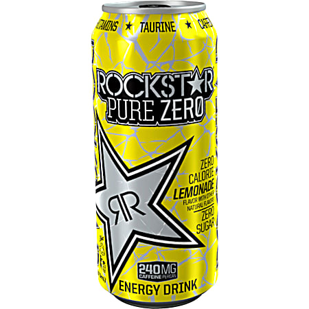 Pure Zero 16 oz Lemonade Zero Calorie & Zero Sugar Energy Drink