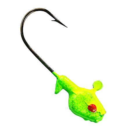 Painted Minnow Head Jigs - Green/Chartreuse