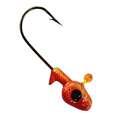 Painted Minnow Head Jigs - Red/Chartreuse