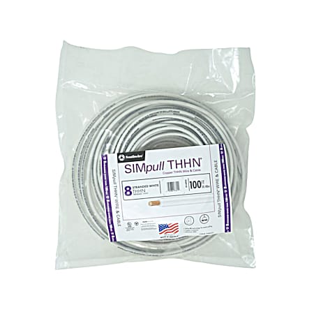 Southwire 100 ft White 8 Stranded THHN Wire & Cable