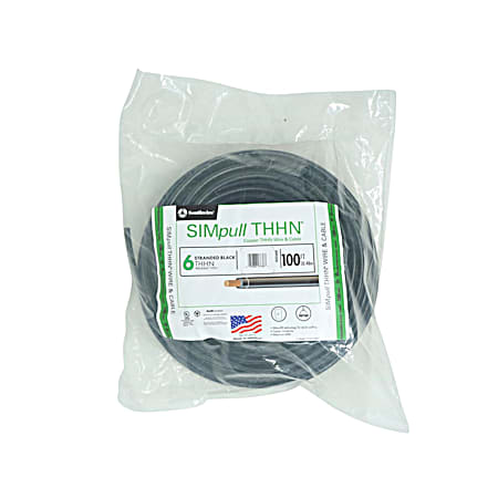 100 ft Black 6 Stranded THHN Wire & Cable