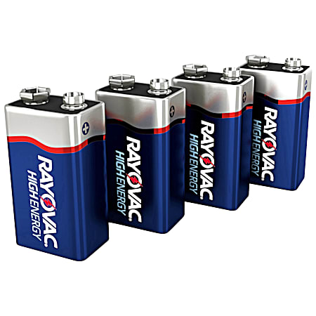 9V Alkaline Batteries - 4 Pk