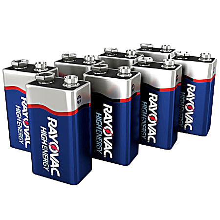9V Alkaline Batteries - 8 Pk