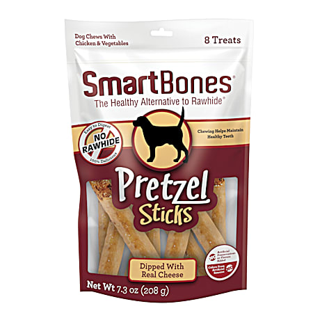 Pretzel Sticks Dipped w/ Real Cheese Dog Treats - 8 Ct