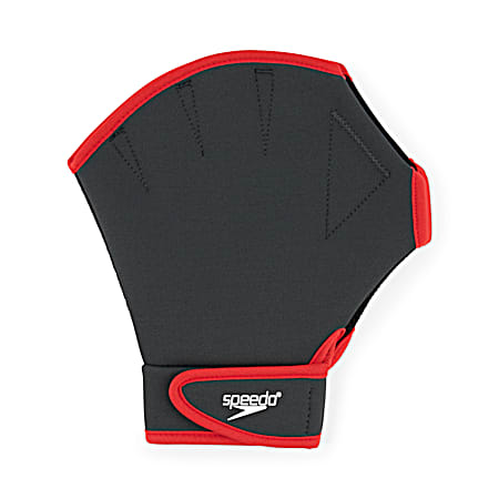 Speedo Charcoal/Red Aquatic Fitness Glove