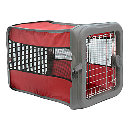 Sportpet Designs Pop Crate Small Red/Gray Travel Pet Crate